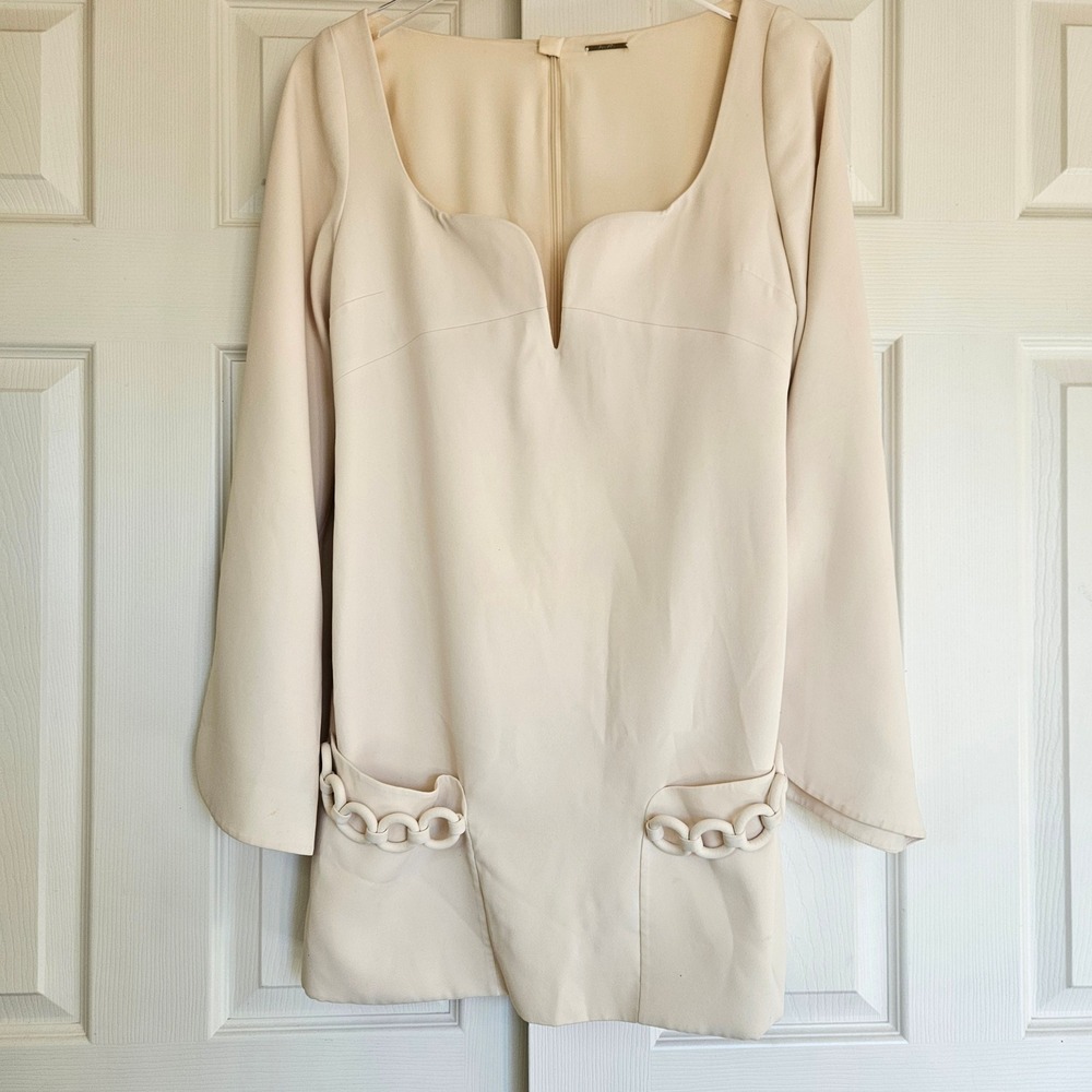 Alexis Cream Azize Split Sleeve Chain Mini Dress Size Small - Picture 3 of 16